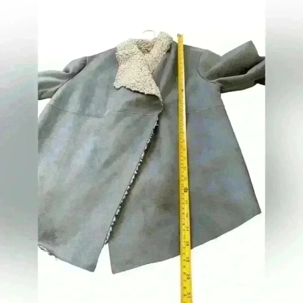 Dylan Bowie Jacket Faux Suede Jacket Sherpa Lined Size‎ M - Picture 5 of 9